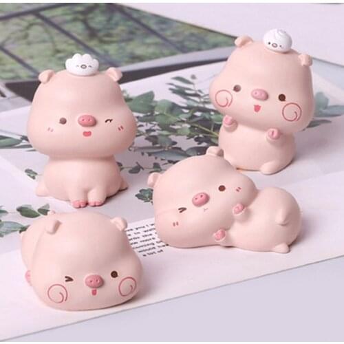 ZOCDOU 1 Piece Creative Desktop Doll Decoration Piggy Small Statue Little Figurine Crafts Figure Ornament Miniatures