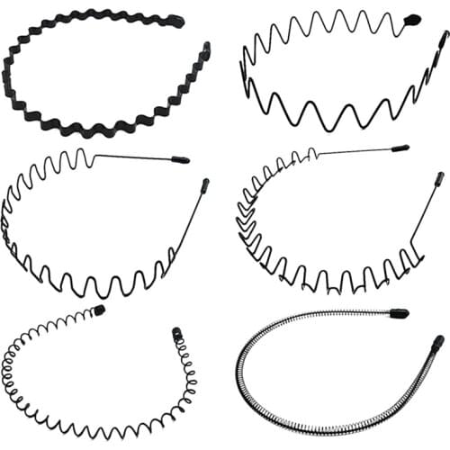 1 Pc Fashion Wave Mens Women Unisex Black Wavy Hair Head Hoop Band Sport Headband Hairband Hair Accessories