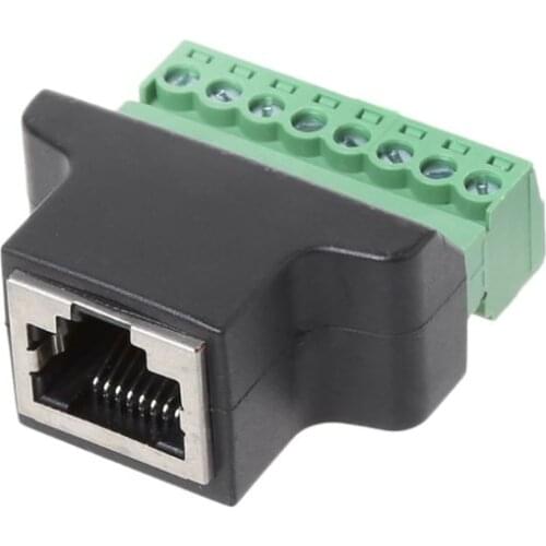 1PC RJ45 Ethernet Female 8 Pin Screw Terminal 8 Pin Male Connector AV Cable Adapter Terminal Socket For CCTV Digital Plug Jack