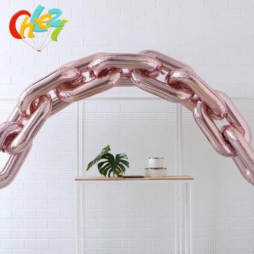 10pcs/set 40inches Foil Balloons Rose Gold Number Chain Link Adult Birthday Decor Balloons Wedding Decorations Party Backdrops