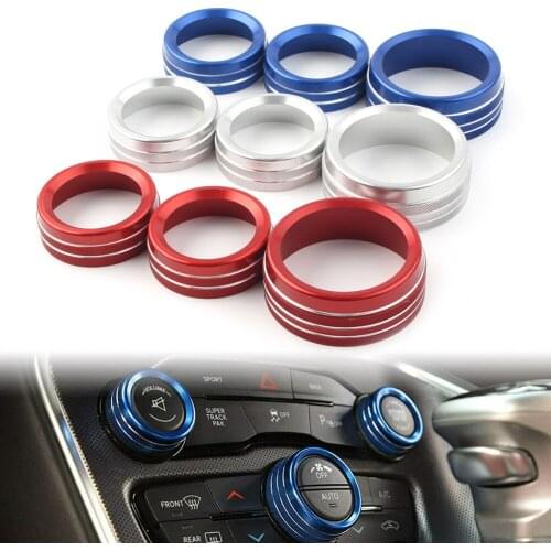 3Pcs/Set Car Aluminum Alloy Air Conditioner Switch CD Button Knob Cover for Dodge Challenger 2015 2016 2017 2018 2019 2020