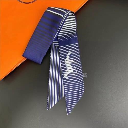 5*88cm Cool Horse Multifunction Narrow Long Skinny Scarf Twill Fabric Foulard Design Wrist Towel Neckerchief For Ladies Ribbons