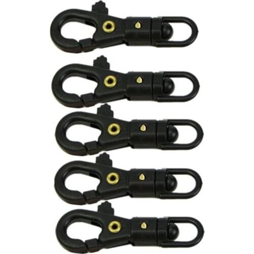 5PCS Survival Carabiner Rotatable Buckle Quickdraw Chain EDC Tool Key Chain Lightweight Plastic Umbrella Rope Quick Hook