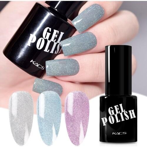 9.5ml Reflective Glitter Gel Nail Polish Silver Blue Pink Sequins Semi Permanent Nail Art Soak Off UV Gel Manicure Nail Gel