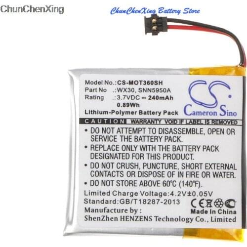 Cameron Sino 240mAh Battery SNN5950A, SNN5951A, WX30 for Motorola Moto 360