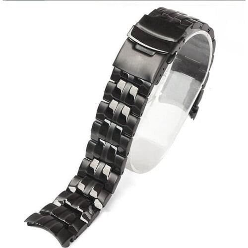 Watch accessories for Casio EF-550 all black steel strap black watch with watch chain