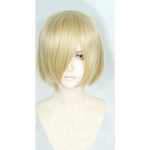 Anime Yuri!!! on Ice Yuri Plisetsky Yurio Short Blonde Heat Resistant Cosplay Costume Wig