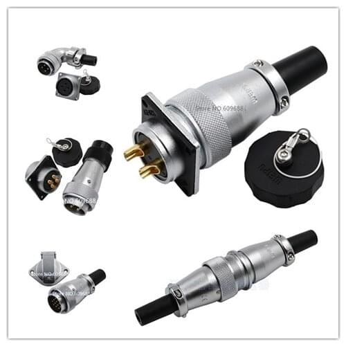 WS24 Aviation Plug Socket Mic Connector WS24-2 3 4 9 10 12 19 Pin