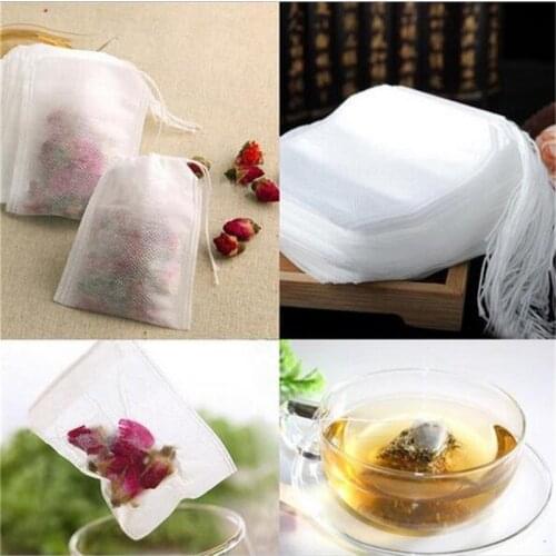 Tea Bags 100Pcs/Lot Empty Scented Drawstring Pouch Bag 5.5 x 7CM Seal Filter for Medcine Cook Herb Spice Loose Tea Bag