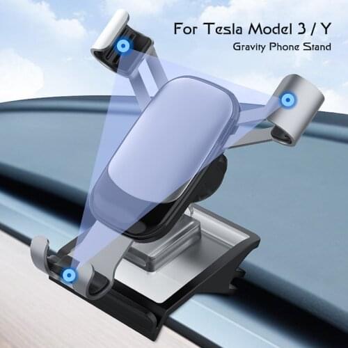 For Tesla Model 3 | Y Car Accessory Car Phone Holder Universal Mobile Holder Bracket in Model3 2021 Car Air Outlet Mount