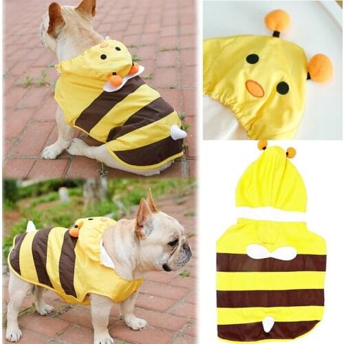 Pet Dog Raincoat Little Bee The Dog Pet Clothes Jumpsuit Waterproof Dog Jacket Dogs Water Resistant Clothes for Dog Pet Coat New