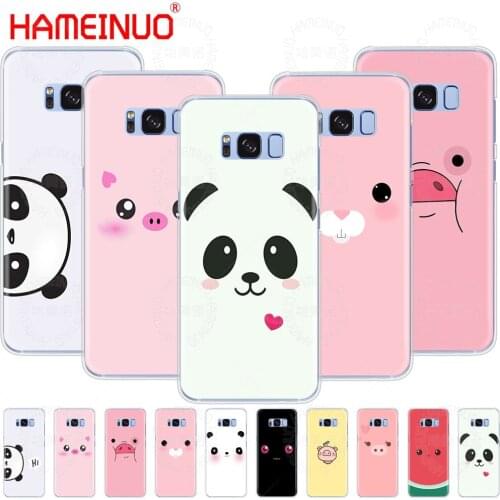 HAMEINUO Cute Panda Pig Smile cell phone case cover for Samsung Galaxy S9 S7 edge PLUS S8 S6 S5 S4 S3 MINI
