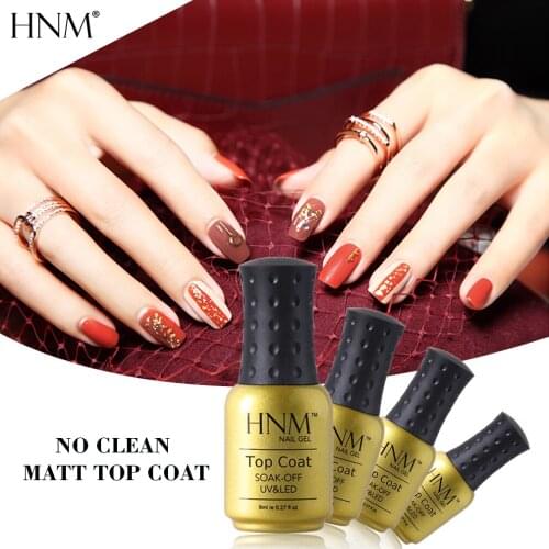HNM No Wipe Matt Top Coat LED Lamp Gelpolish Soak Off Primer 8ML Painting Gellak Lucky Lacquer