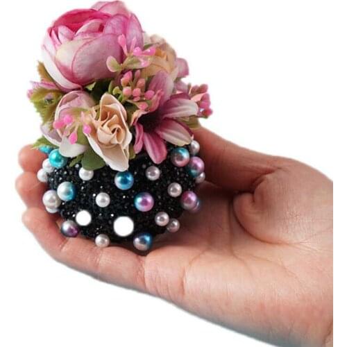 Creative Car Ornaments Potted Diamonds Pearl Plant Auspiciou Flower Car Interior Home Jewelry Aromatherapy High-grade Decoration