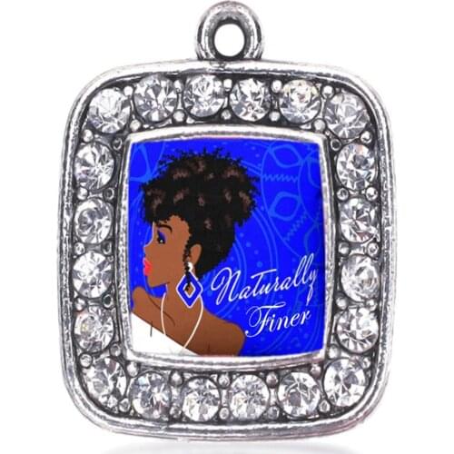 Metal Eco Friendly Alloy Greek Letter Symbol Naturally Finder Charm Black Girl Magic Pendant Accessory DIY