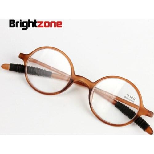 Brighttzone 2018 New TR90 Frame Elder Foldable Reading Eyeglasses Women Far Glasses Men Round Presbyopic Comfortable Hyperopia