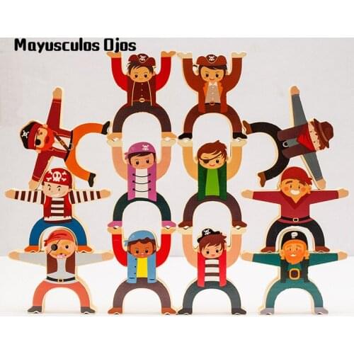 Wooden Childrens Fun Pirate Hercules Balance Beam Stacks High Childrens Parent-child Interaction And Intellectual Board Game