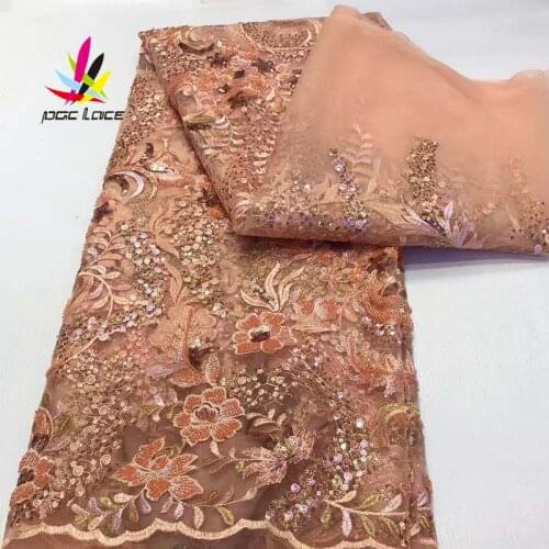 Newest African Tulle Lace Fabrics With Stones Embroidery Net Lace African French Lace High Quality With Beads Wedding