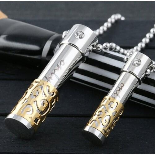 New Stainless Steel Essential Oil Container Pendant Necklace Diffuser Necklace Aromatherapy Locket Perfume Bottle Couple Chain