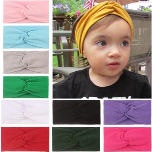 11 Pcs/lot Wholesale Comfortable Baby 2021 New Cute Children Hairband Elastic Cloth Cross Knot Headdress