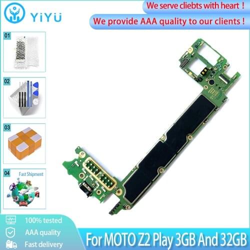 Original For MOTOROLA Moto Z2 Play XT1710 Motherboard Mobile Electronic Panel Mainboard Circuits With Chips Plate 3GB And 32GB