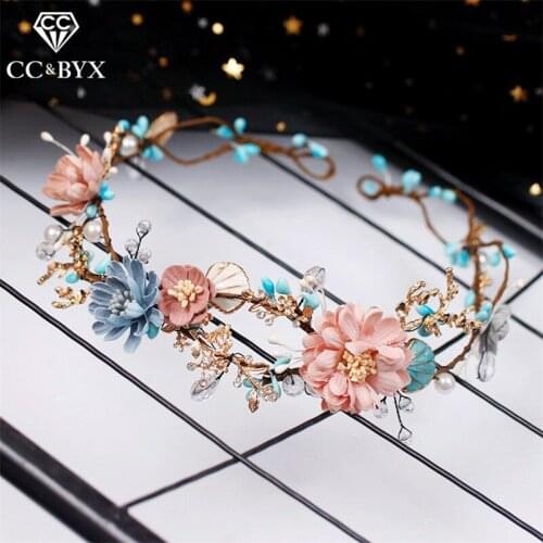 CC Hairband Women Headband 100% Handmade Wedding Hair Accessoreis Bride Bridesmaids Paty Fashion Jewelry Flower Hairwear 9870
