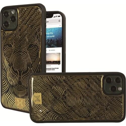 Luxury Carbon Fiber Metal Lion Pattern phone Case For iPhone 12 11 Pro Max 8 7 Plus X XS Max XR SE 2020 Mini Cloth Lining Cover