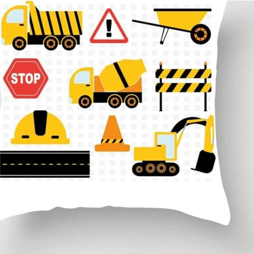 Dump Truck Construction theme Birthday Party baby shower boy bedroom decoration favor Throw Pillow Cushion Cover Christmas gift