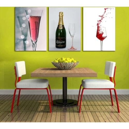 Modern European Restaurant Champagne Wine Cocktail Red Wine Decoration Painting Cafe Hotel Wall Art Poster Canvas Picture