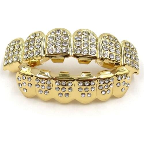 Hip Hop Teeth Braces New Fashion Men Women Popular Braces High Quality Golden Shiny Top Decorative Rapper Accessories