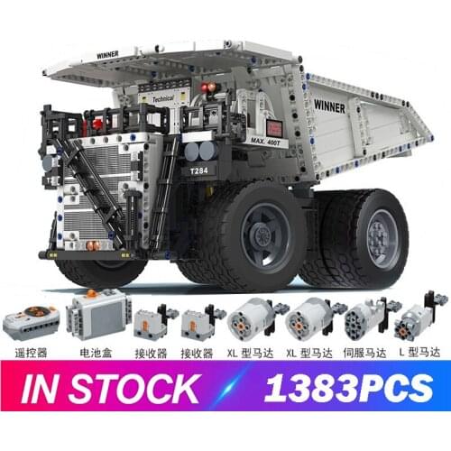 Winner High-Tech Engineering Series Remote Control Terex T284 Mining Excavator Dump truck Model Building Blocks Bricks Toys