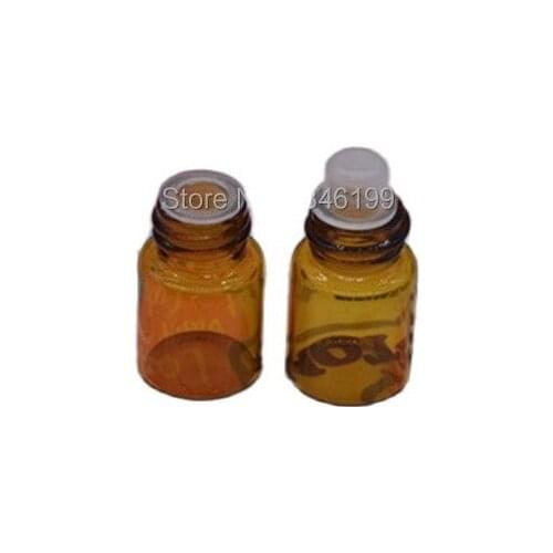 1ML 2ML 3ML,100pcs/Lot,Brown Clear Glass Dropper Bottles, Essential Oil Container, Screw Mouth With Cap,Empty Packing Bottle