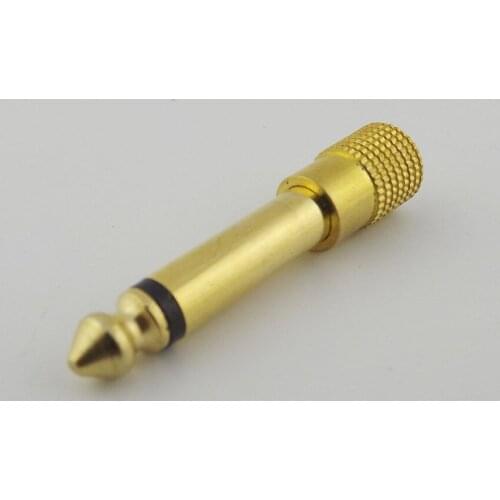10pcs 6.35mm 1/4" Mono Male Plug to 1/8" 3.5mm Female Audio Adapter Converter Gold