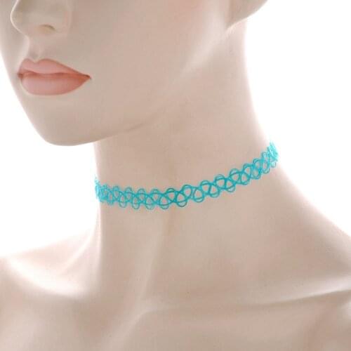 12pcs/lot Hot Sell Vintage Hippy Stretch Tattoo Choker Necklace Elastic Chocker Necklace Fishing Line Tattoo Necklace NIN668