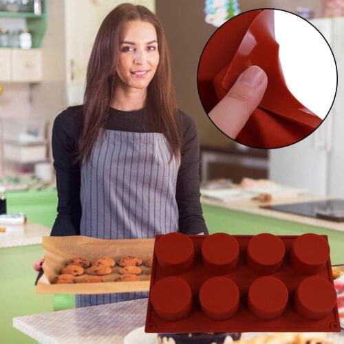 8 Holes Round Silicone Cake Mold Flexible 3D Chocolate Cake Mold Soap DIY Mold Tray Craft Cookie Candy Baking Tools Handmad K5L2