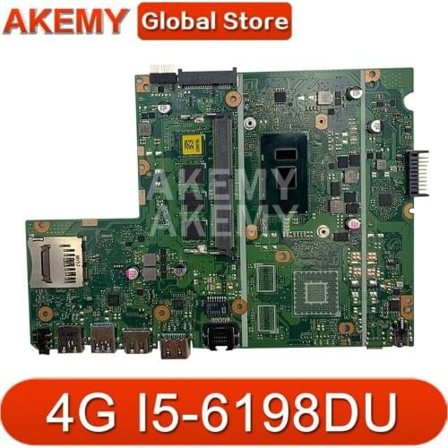 Akemy For Asus X541UA X541UAK X541UVK X541UJ X541UV X541U F541U R541U Motherboard laptop Motherboard W/ 4GB-RAM i5-6th Gen cpu