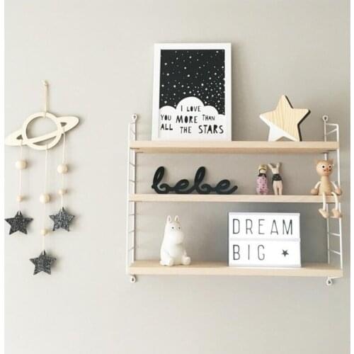 INS Nordic childrens room decoration creative fresh wooden hanging wall decoration scene layout photography shooting props