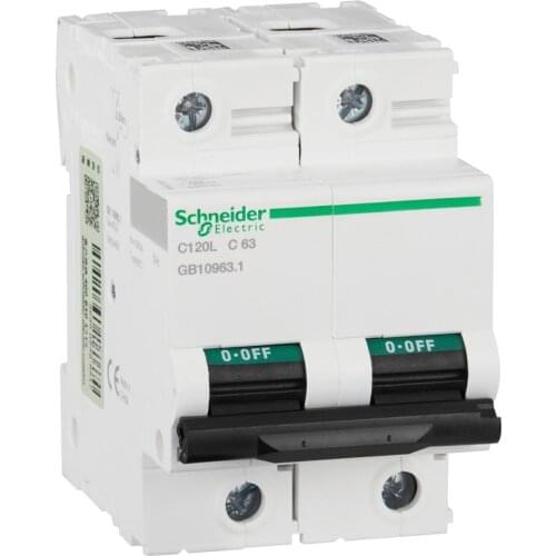 Export C120L Distribution Protection Small Circuit Breaker Original 2P C Curve 63A 400VAC 50/60hz A9N19833 Mini