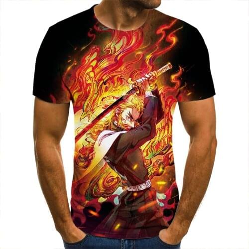 3D T-Shirt Demon Slayer Column Tshirts Men Women Children Short Sleeve Cool Tees Fashion Casual Summer Boy Girl Kids Streetwear