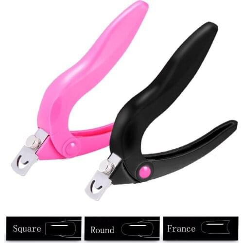 Nail Art Tools Fake Nail Scissors Plastic U-shaped Scissor French Nail Clippers Nail Tip Cutter Black Rose