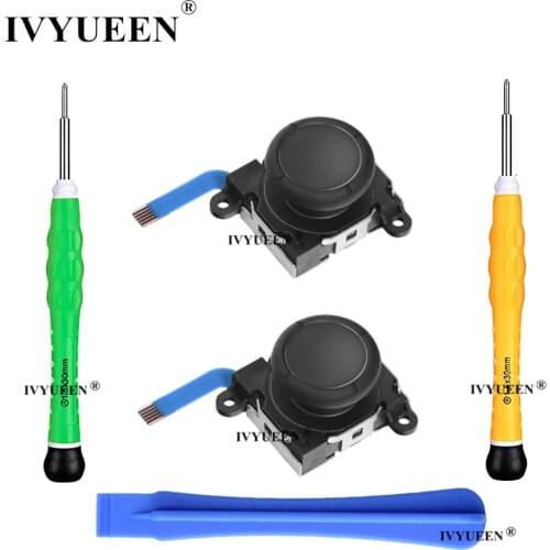 IVYUEEN 2 pcs 3D Analog Joystick Thumb Stick For Nintend Switch JoyCon Sensor Module Potentiometer Repair Parts with Screwdriver
