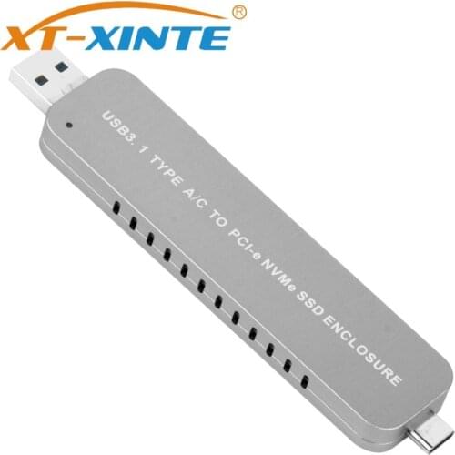 XT-XINTE LM903 USB3.1 to PCI-E for NVME M.2 TYPE-A to TYPE-C TYPE-A SSD Hard Disk Box for 2242/2260/2280 SSD