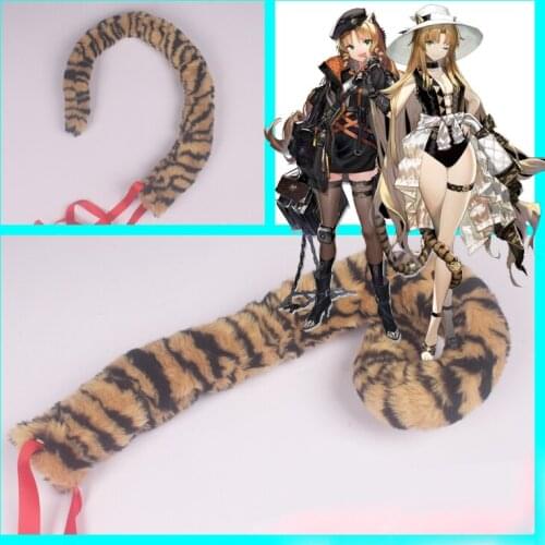 Anime Game Arknights Swire Cosplay Costume Plush Tiger Tail Leopard Print Tail Props Halloween Take Photos Accessories