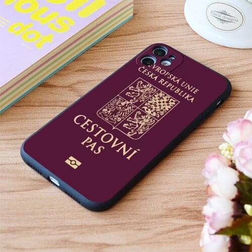 For Iphone Czech Republic Passport Print Soft Matt Apple iPhone Case 6 7 8 11 12 Plus Pro X XR XS MAX SE