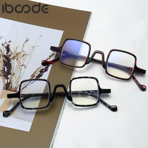 Iboode Retro Anti-Blue Light Reading Glasses Men Women Ultralight Square Frame Presbyopic Eyeglasses Elder Eyewear 0 +4.0 Unisex