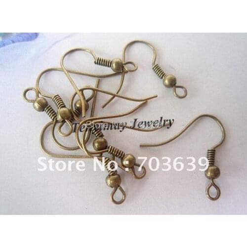 Wholesale Bronze Alloy Earring Hooks, Earring Findings For DIY Free Shipping(500pcs/lot)