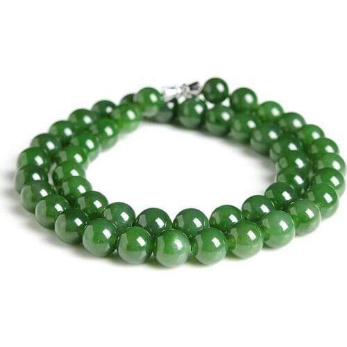 Hetian Jade Spinach Green Jasper Necklace Luxury atmosphere oily delicate Yuzhouzi lady necklace