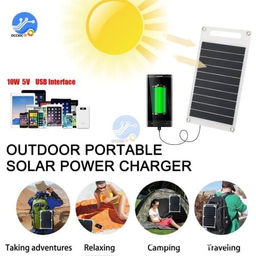 Solar Charger Board USB Ports 5V Solar Panel Charger 10W Portable Solar Power Charging Balancer for Phone Outdoor Hiking