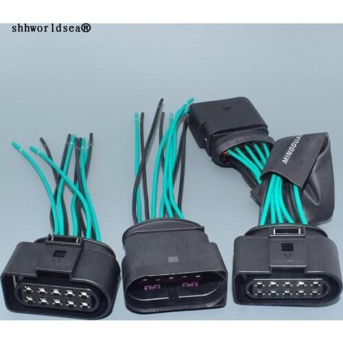 Shhworldsea 10 Pin/Way Headlight/Headlamp Connector Plug Automotive Electrical STECKER For AUDI VW SKODA 1J0973735 1J0 973 835