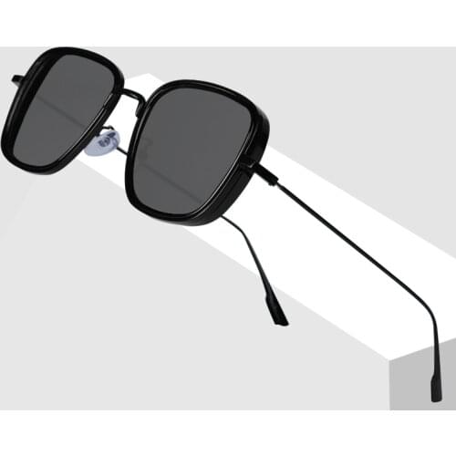 Retro Square Sunglasses Men Tony Stark Sun Glasses Luxury Brand Designer Steampunk Sunglasses Red Black Sunglass Women UV400